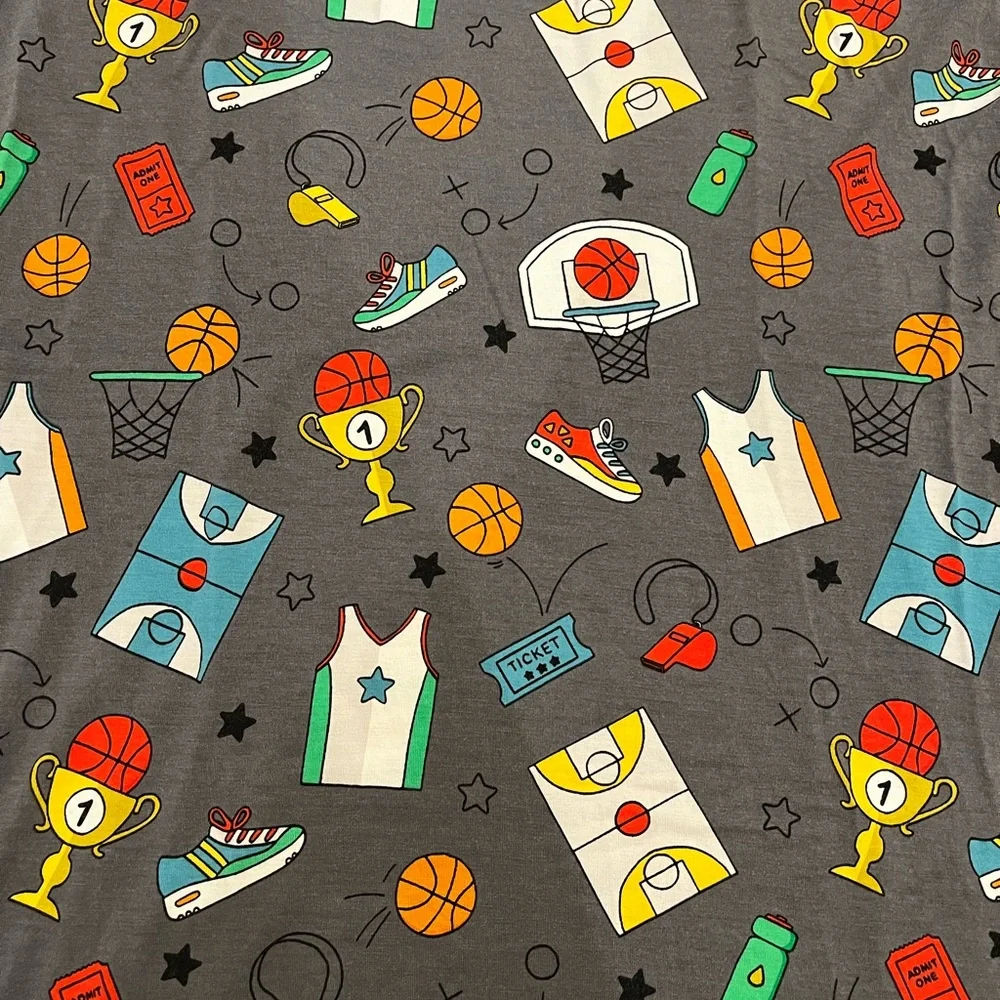 Little Sleepies Hoop Stars Basketball Pajama Top Boy’s size 16